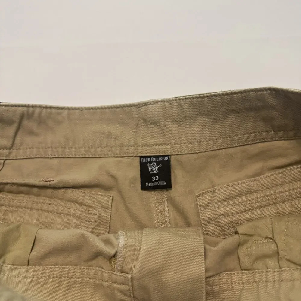 TRUE RELIGION FLAP POCKET CARGO SHORTS MEN'S SIZE 33 WAIST INSEAM 12